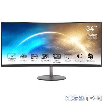 MSI PRO MP341CQ 34″ VA Ultrawide Curved Pro Monitor (1500R