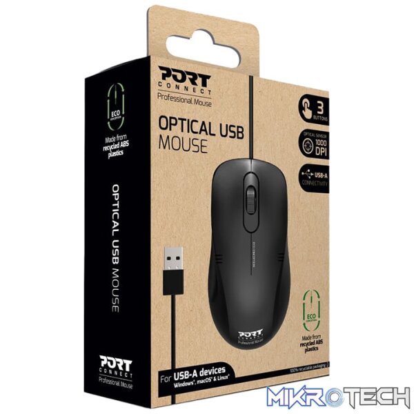 Port Connect Optical USB Mouse - Image 4