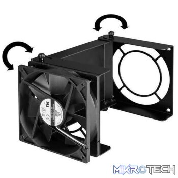 Lian-li aluminum black air duct for CPU, dual hinge design for angle adjustment, includes 1x 120mm fan