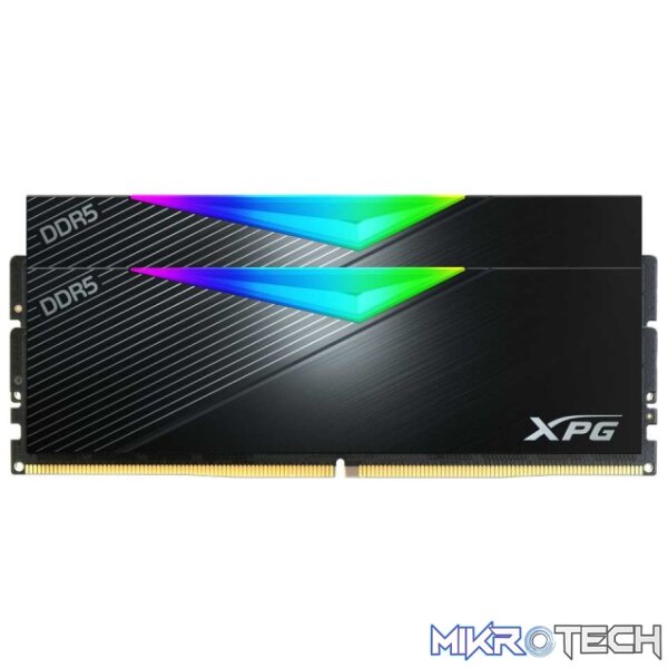 Adata AX5U5200C3816G-DCLARBK XPG LANCER RGB 32GB(2x16GB) DDR5-5200MHz CL38 1.25V Black Desktop Memory Adata AX5U5200C3816G-DCLARBK XPG LANCER RGB 32GB(2x16GB) DDR5-5200MHz CL38 1.25V Black Desktop Memory