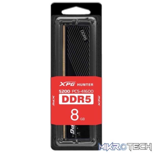 Adata AX5U5200C388G-SHTBK XPG Hunter 8GB (1x8GB DIMM) DDR5-5200MHz CL38 1.25V Black Desktop Memory - Image 3