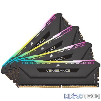 CORSAIR CMH64GX4M4E3200C16 VENGEANCE RGB PRO SL 64GB(4x16GB) Kit DDR4-3200 CL16 1.35v Black Desktop Memory