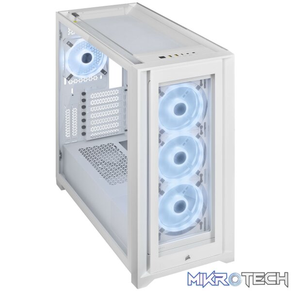 Corsair CC-9011233 iCUE 5000X RGB QL Edition White Mid Tower Tempered Glass PC Gaming Chassis - Image 2