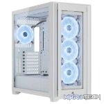 Corsair CC-9011233 iCUE 5000X RGB QL Edition White Mid Tower Tempered Glass PC Gaming Chassis