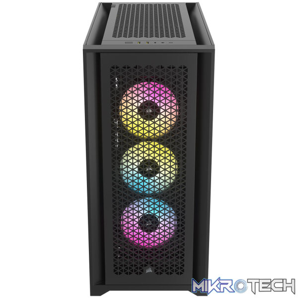 Corsair CC-9011242-WW iCUE 5000D RGB AIRFLOW Dark Tempered Glass Black Steel ATX Mid Tower Desktop Chassis - Image 2