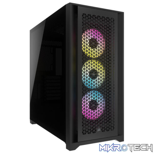 Corsair CC-9011242-WW iCUE 5000D RGB AIRFLOW Dark Tempered Glass Black Steel ATX Mid Tower Desktop Chassis Corsair CC-9011242-WW iCUE 5000D RGB AIRFLOW Dark Tempered Glass Black Steel ATX Mid Tower Desktop Chassis