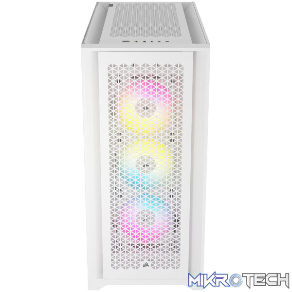 Corsair CC-9011243-WW iCUE 5000D RGB AIRFLOW Clear Tempered Glass White Steel ATX Mid Tower Gaming Chassis - Image 2