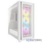 Corsair CC-9011243-WW iCUE 5000D RGB AIRFLOW Clear Tempered Glass White Steel ATX Mid Tower Gaming Chassis