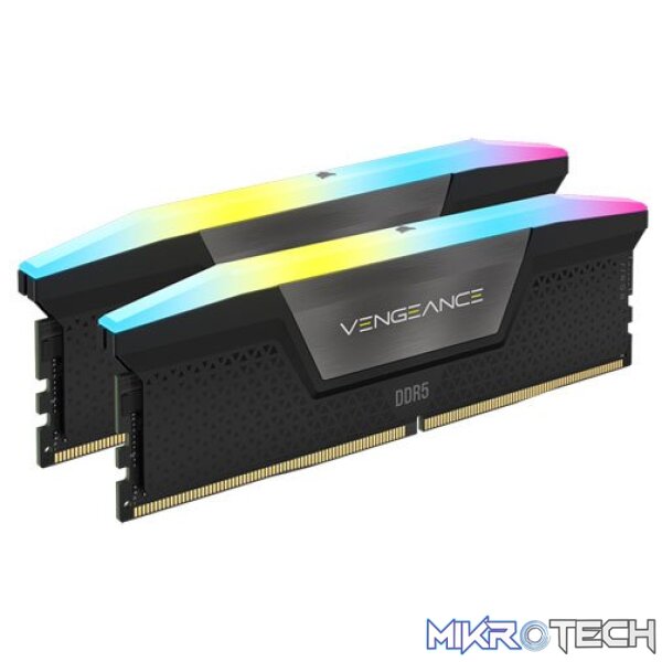 Corsair CMH32GX5M2B5200C40 Vengeance RGB 32GB (2x16GB) DDR5-5200MHz CL40 1.25V Black Desktop Memory - Image 2