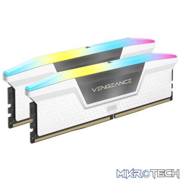 Corsair CMH32GX5M2B6200C36W Vengeance RGB 32GB (2x16GB) DDR5-6200MHz CL36 1.35V White Desktop Memory - Image 2