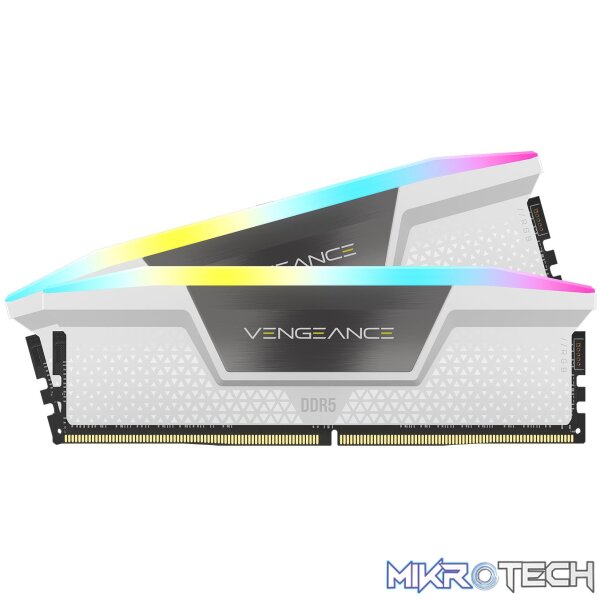 Corsair CMH32GX5M2B6200C36W Vengeance RGB 32GB (2x16GB) DDR5-6200MHz CL36 1.35V White Desktop Memory Corsair CMH32GX5M2B6200C36W Vengeance RGB 32GB (2x16GB) DDR5-6200MHz CL36 1.35V White Desktop Memory
