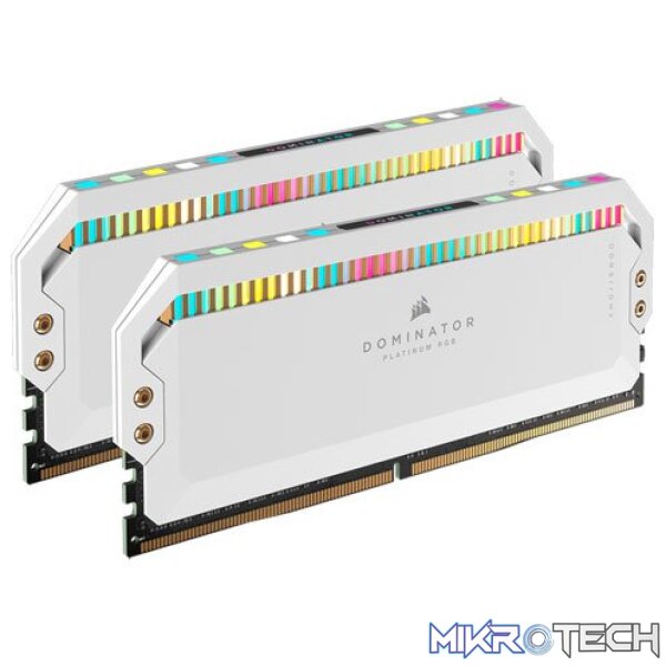 Corsair CMT32GX5M2B5200C40W Dominator Platinum RGB 32GB (2x16GB) DDR5-5200MHz CL40 1.25V White Desktop Memory - Image 2