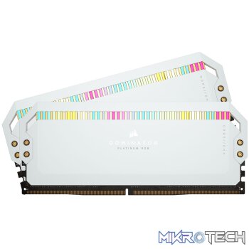 Corsair CMT32GX5M2B5200C40W Dominator Platinum RGB 32GB (2x16GB) DDR5-5200MHz CL40 1.25V White Desktop Memory