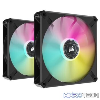 Corsair CO-9050115 ML140 RGB ELITE 140mm RGB + Lighting Node Core Black Chassis Fan 2 Pack