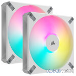 Corsair CO-9050160 iCUE AF140 RGB ELITE White 140mm 2 Fan + Lighting Node CORE Pack