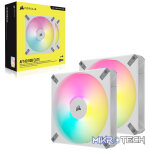 Corsair CO-9050160 iCUE AF140 RGB ELITE White 140mm 2 Fan + Lighting Node CORE Pack - Image 4