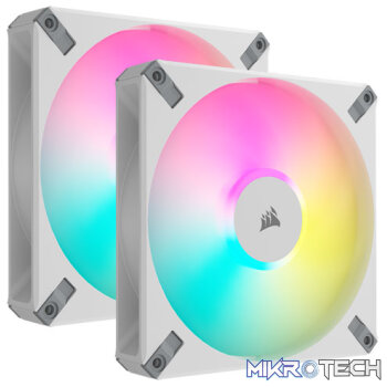 Corsair CO-9050160 iCUE AF140 RGB ELITE White 140mm 2 Fan + Lighting Node CORE Pack