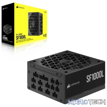 Corsair CP-9020246-WW SF1000L 1000W 80+ Gold PCIe 5.0 ATX 3.0 Fully Modular Black SFX-L Power Supply