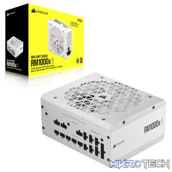 Corsair CP-9020275 RMx SHIFT White Series 1000W 80+ Gold PCIE 5.0 Fully Modular ATX 3.0 Power Supply