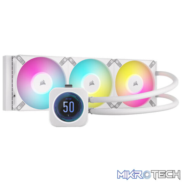 Corsair CW-9060077 iCUE H150i ELITE LCD XT White 360mm Liquid Cooler Corsair CW-9060077 iCUE H150i ELITE LCD XT White 360mm Liquid Cooler