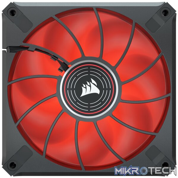 Corsair Co-9050120 ML120 LED ELITE 120mm Red LED Fan Single Pack Black Chassis Fan - Image 4