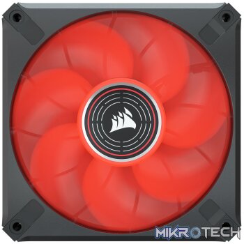 Corsair Co-9050120 ML120 LED ELITE 120mm Red LED Fan Single Pack Black Chassis Fan