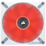 Corsair Co-9050129 ML140 LED ELITE 140mm Red LED Fan Single Pack White Chassis Fan