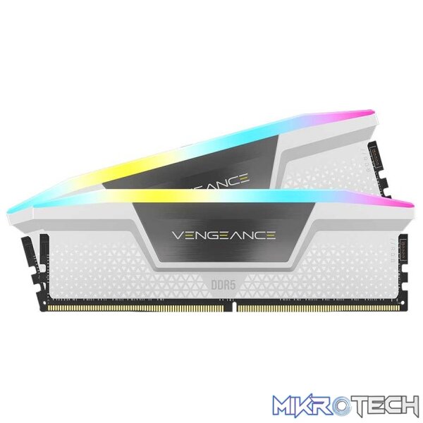Corsair VENGEANCE RGB DDR5 32GB (2 x 16GB) DDR5 DRAM 5600MHz CL40 1.25V White Memory Kit Corsair VENGEANCE RGB DDR5 32GB (2 x 16GB) DDR5 DRAM 5600MHz CL40 1.25V White Memory Kit