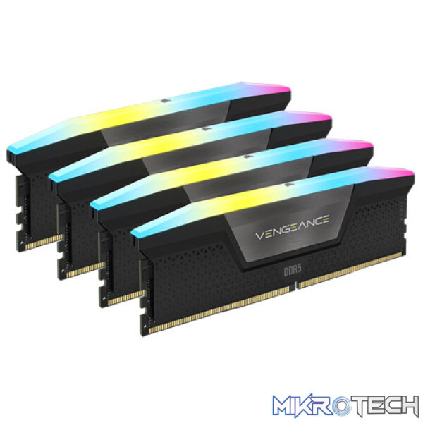 Corsair Vengeance RGB 192GB (4x48GB) DDR5-5200 CL38 1.25V Black UDIMM Desktop Memory - Image 2