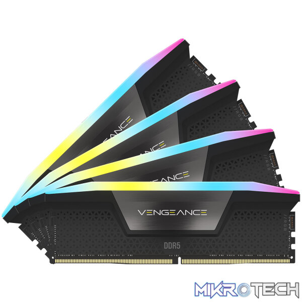 Corsair Vengeance RGB 192GB (4x48GB) DDR5-5200 CL38 1.25V Black UDIMM Desktop Memory Corsair Vengeance RGB 192GB (4x48GB) DDR5-5200 CL38 1.25V Black UDIMM Desktop Memory