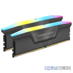 Corsair Vengeance RGB 64GB (2x32GB) DDR5-5200MT/s CL40 1.25V AMD EXPO Dark Silver Desktop Memory - Image 2