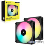 Corsair iCUE AF140 RGB ELITE Black 140mm 2 Fan + Lighting Node CORE Pack - Image 4