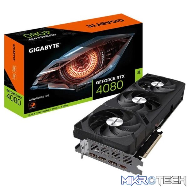 GIGABYTE GeForce RTX 4080 WINDFORCE OC 16GB GDDR6X Graphics Card GIGABYTE GeForce RTX 4080 WINDFORCE OC 16GB GDDR6X Graphics Card