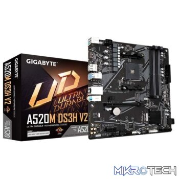 Gigabyte A520M DS3H V2 AMD A520 Ryzen Socket AM4 Micro-ATX Desktop Motherboard