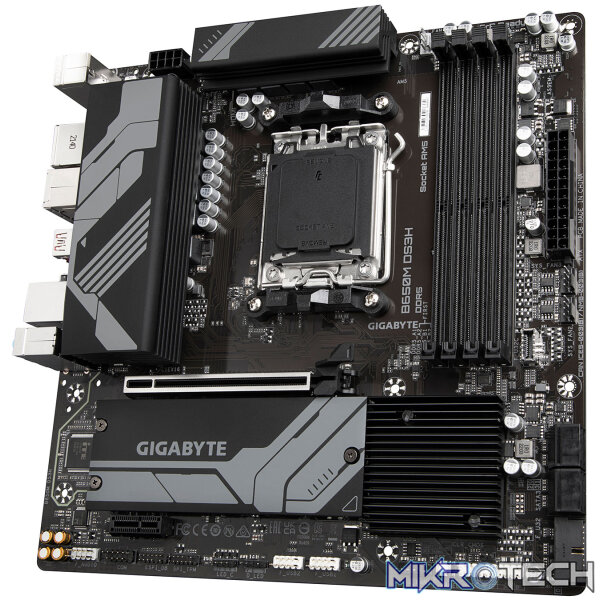 Gigabyte B650M DS3H AMD B650 Ryzen Socket AM5 Micro-ATX Desktop Motherboard - Image 3