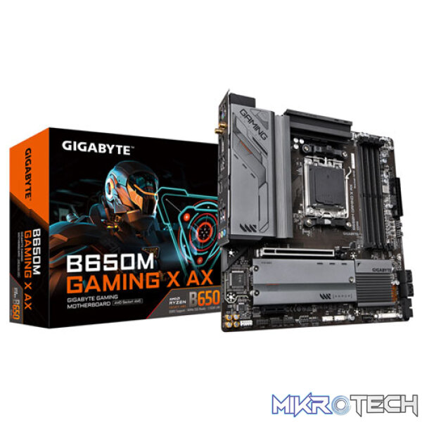 Gigabyte B650M GAMING X AX AMD B650 Ryzen Socket AM5 Micro ATX Desktop Motherboard Gigabyte B650M GAMING X AX AMD B650 Ryzen Socket AM5 Micro ATX Desktop Motherboard