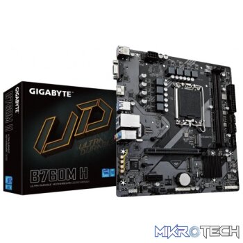 Gigabyte B760M H Ultra Durable DDR5 Rev 1.0 Intel B760 LGA 1700 Raptor Lake Micro-ATX Motherboard
