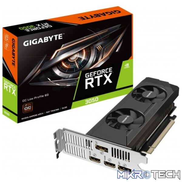 Gigabyte GeForce RTX 3050 Low Profile 6GB GDDR6 96-bit PCIe 4.0 Graphics Card Gigabyte GeForce RTX 3050 Low Profile 6GB GDDR6 96-bit PCIe 4.0 Graphics Card