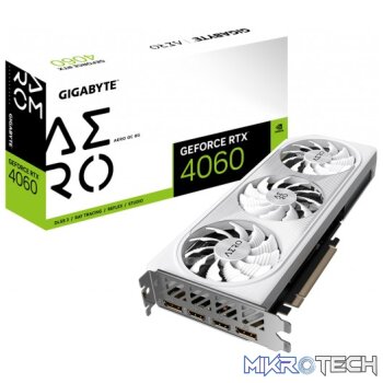 Gigabyte GeForce RTX 4060 AERO OC 8GB GDDR6 128-Bit PCIe 4.0 Graphics Card