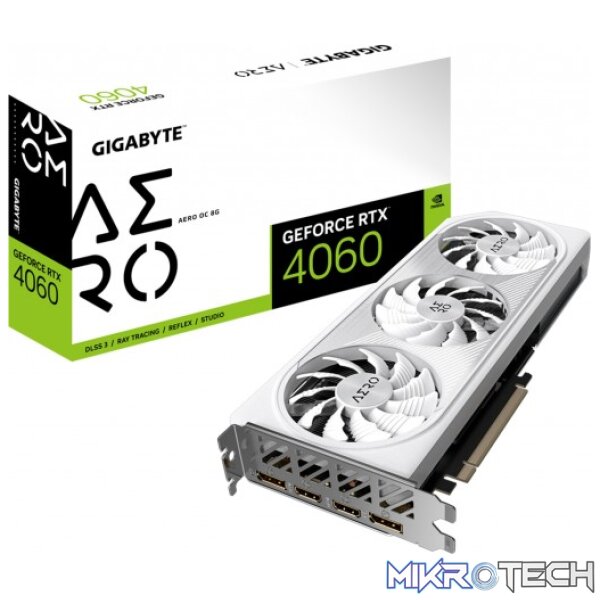 Gigabyte GeForce RTX 4060 AERO OC 8GB GDDR6 128-Bit PCIe 4.0 Graphics Card Gigabyte GeForce RTX 4060 AERO OC 8GB GDDR6 128-Bit PCIe 4.0 Graphics Card
