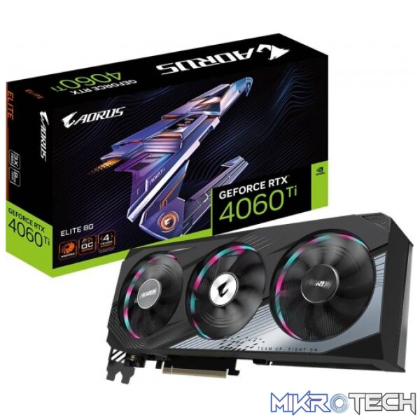 Gigabyte GeForce RTX 4060 Ti AORUS ELITE 8GB GDDR6 128-Bit PCIe 4.0 Graphics Card Gigabyte GeForce RTX 4060 Ti AORUS ELITE 8GB GDDR6 128-Bit PCIe 4.0 Graphics Card