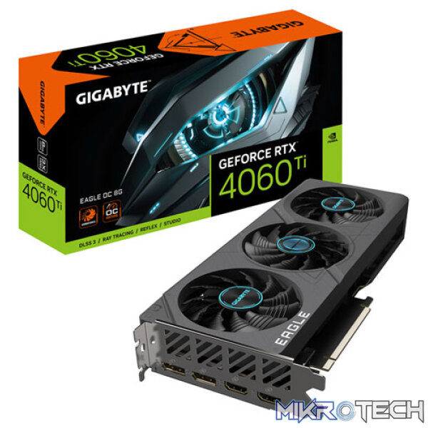 Gigabyte GeForce RTX 4060 Ti EAGLE OC 8GB GDDR6 128-Bit PCIe 4.0 Desktop Graphics Card Gigabyte GeForce RTX 4060 Ti EAGLE OC 8GB GDDR6 128-Bit PCIe 4.0 Desktop Graphics Card