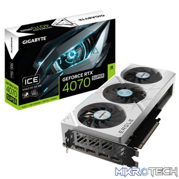 Gigabyte GeForce RTX 4070 SUPER EAGLE OC ICE 12GB White Graphics Card Gigabyte GeForce RTX 4070 SUPER EAGLE OC ICE 12GB White Graphics Card