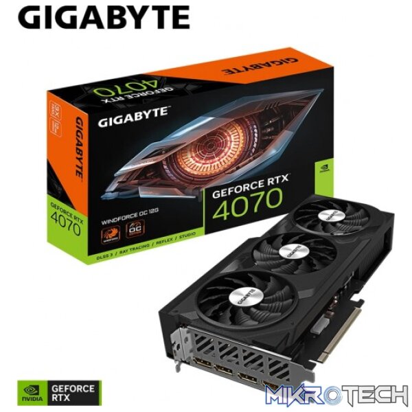 Gigabyte GeForce RTX 4070 WINDFORCE OC 12GB GDDR6X 192-bit PCIe 4.0 Desktop Graphics Card Gigabyte GeForce RTX 4070 WINDFORCE OC 12GB GDDR6X 192-bit PCIe 4.0 Desktop Graphics Card