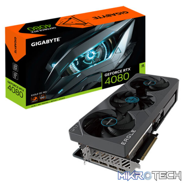 Gigabyte GeForce RTX 4080 Eagle OC 16GB GDDR6X 256-Bit PCIe 4.0 Desktop Graphics Card Gigabyte GeForce RTX 4080 Eagle OC 16GB GDDR6X 256-Bit PCIe 4.0 Desktop Graphics Card