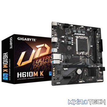Gigabyte H610M K Ultra Durable Intel H610 LGA 1700 Raptor Lake Micro-ATX Motherboard