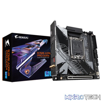 Gigabyte Intel B760I AORUS PRO DDR4 B760 Raptor Lake LGA 1700 Mini-ITX Desktop Motherboard