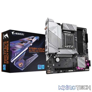Gigabyte Intel B760M AORUS ELITE AX DDR4 B760 Raptor Lake LGA 1700 Micro-ATX Desktop Motherboard