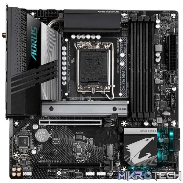 Gigabyte Intel B760M AORUS PRO AX DDR4 B760 Raptor Lake LGA 1700 Micro-ATX Desktop Motherboard - Image 2