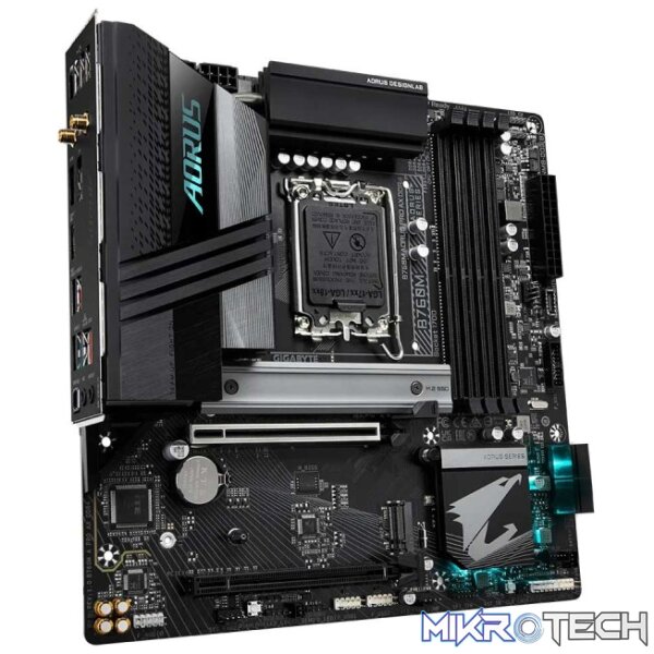 Gigabyte Intel B760M AORUS PRO AX DDR4 B760 Raptor Lake LGA 1700 Micro-ATX Desktop Motherboard - Image 3